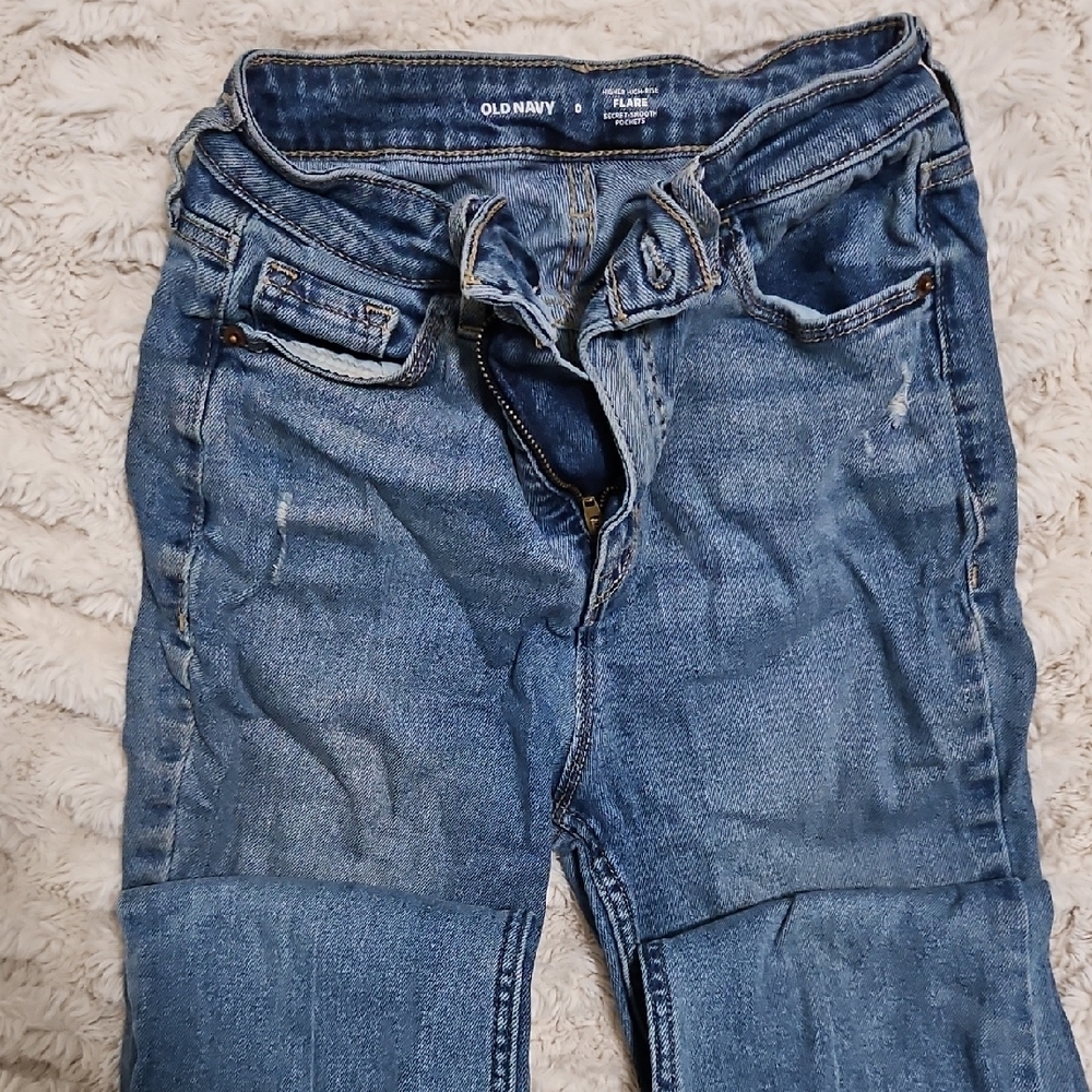 Old Navy Blue Flare Wide Leg Jeans